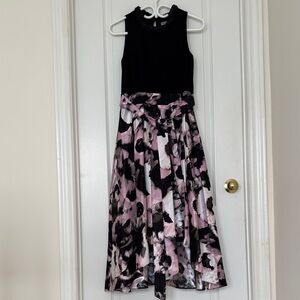 Elegant Black and Pink Maxi Dress